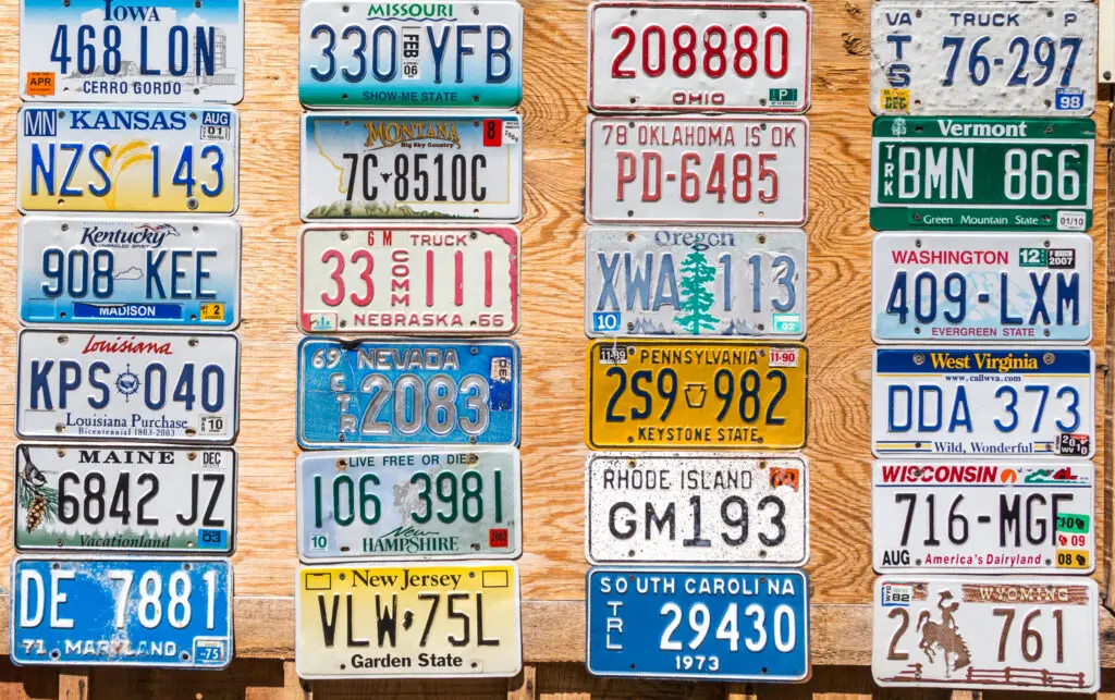 License plates in the USA